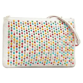 Christian Louboutin-Christian Louboutin Leder Loubiposh Nieten Clutch Leder Schultertasche in gutem Zustand-Andere