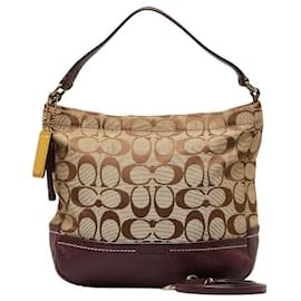 Coach-Coach Park Signature Hobo Handbag Sac à main en toile en bon état-Autre