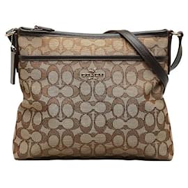 Coach-Bolsa crossbody de lona Coach Signature Bolsa crossbody de lona em excelente estado-Outro