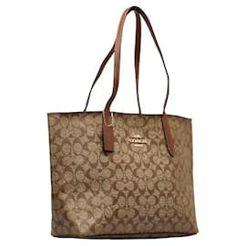 Coach-Coach Signature Tote Bag Tote Bag Canvas in Good condition-Other