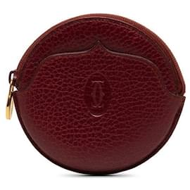 Cartier-Cartier Round Zip Coin Wallet Coin Case Leather in-Other