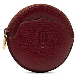 Cartier-Cartier Round Zip Coin Wallet Leather Coin Case in Excellent condition-Other