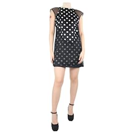 Junya Watanabe-Black mesh polka dot dress - size UK 8-Black
