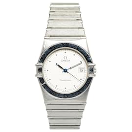 Omega-Omega Silver Quartz Stainless Steel Constellation Watch-Silvery