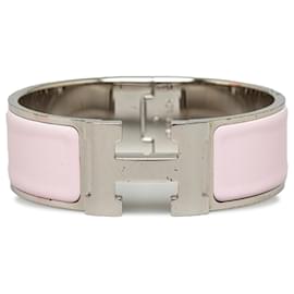 Hermès-Pulsera Hermes Pink Clic Clac H-Plata,Rosa