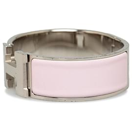 Hermès-Pulsera Hermes Pink Clic Clac H-Plata,Rosa