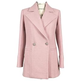 Chanel-Nuova giacca in tweed con bottoni gioiello CC della sfilata autunno 2022.-Rosa