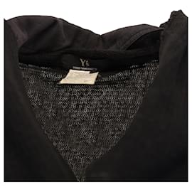 Yohji Yamamoto-Yohji Yamamoto Haut boutonné en tricot en coton noir-Noir
