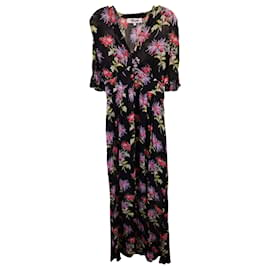 Diane Von Furstenberg-Diane Von Furstenberg Erica Vestido maxi de chiffon em viscose com estampa floral-Outro,Impressão em python