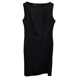Escada-Escada Sleeveless Sheath Dress in Black Cotton-Black