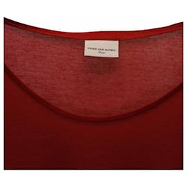 Dries Van Noten-Dries Van Noten Long-Sleeve Top in Red Cotton-Red