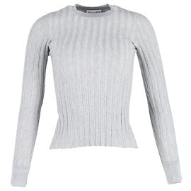 Pull ajusté côtelé à manches longues Altuzarra en laine grise Gris