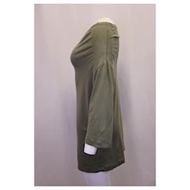 Dries Van Noten-Mini-robe à épaules dénudées Dries Van Noten en coton olive-Vert