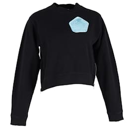 Acne-Acne Studios „Don't Take Drugs“ Cropped Sweatshirt aus schwarzer Baumwolle-Schwarz
