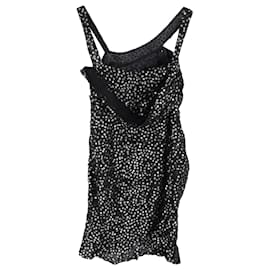 Isabel Marant-Isabel Marant – One-Shoulder-Kleid mit Pailletten und Rüschen aus schwarzer Baumwolle-Schwarz