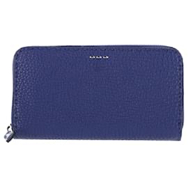 Fendi-Carteira Fendi com zíper em couro azul-Azul