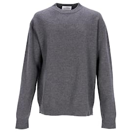 Jil Sander-Jersey con cuello redondo de Jil Sander en lana merino gris-Gris