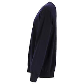 Jil Sander-Jil Sander Jersey Harmony de lana azul marino con cuello redondo-Azul marino