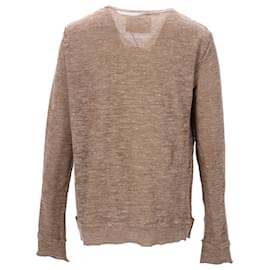 Dolce & Gabbana-Dolce & Gabbana Distressed Sweater in Beige Polyester-Brown,Beige