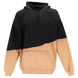 Vêtements-Vetements Bleached-Effect Oversized Hoodie in Navy Blue and Beige Cotton-Blue,Navy blue