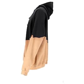 Vêtements-Vetements Bleached-Effect Oversized Hoodie in Navy Blue and Beige Cotton-Blue,Navy blue