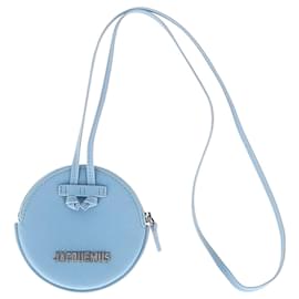 Jacquemus-Jacquemus Le Pitchou Rounded Wallet in Light Blue Leather-Blue,Light blue