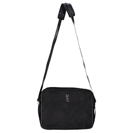 Saint Laurent-Saint Laurent Messenger Bag in Black Suede-Black