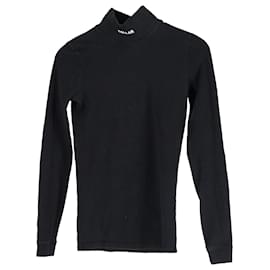 Vêtements-Top de cuello alto Vetements de algodón negro-Negro