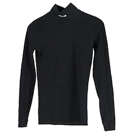 Vêtements-Vetements Top Gola Alta em Algodão Preto-Preto