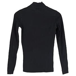 Vêtements-Top de cuello alto Vetements de algodón negro-Negro