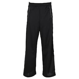 Autre Marque-KAPITAL Velvet-Trimmed Track Pants in Black Polyester-Black