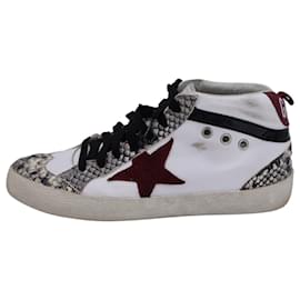 Golden Goose-Golden Goose exclusivo para tênis Mytheresa Mid Star em couro branco-Branco