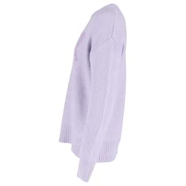 Ami Paris-Ami Paris Logo Sweater in Purple Wool-Purple