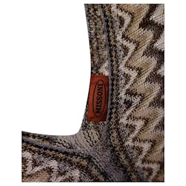 Missoni-Missoni Metallic Knit Chevron Poncho em Viscose Multicolor-Outro,Impressão em python