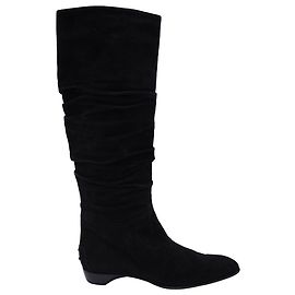 Tod's Slouchy Knee Boots in Black Suede Black