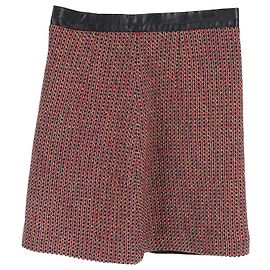 Sandro Mini Skirt in Red Wool Red