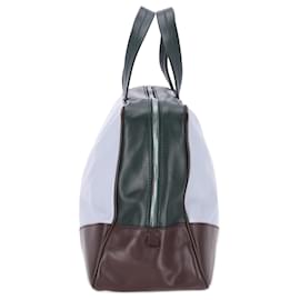 Marni-Marni Color-Block-Reisetasche aus weißem Leder -Weiß