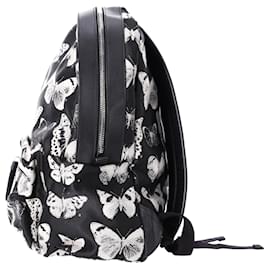 Alexander Mcqueen-Alexander McQueen Butterfly-Print Backpack in Black Jacquard-Black