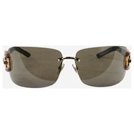 Gucci-Gold frameless sunglasses-Golden