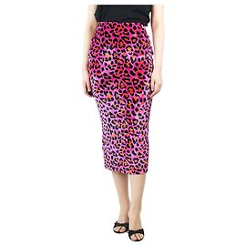 Emilio Pucci Rosa Midirock aus Samt mit Leopardenmuster – Größe M Pink