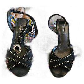 Sandali Dolce & Gabbana in velluto nero Nero