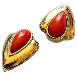 Lanvin-Earrings-Red,Golden