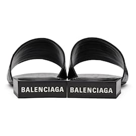 Balenciaga-SANDALES MULES EN CROCO NOIR-Noir