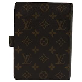 Louis Vuitton-LOUIS VUITTON Monogramm Agenda MM Tagesplaner Cover R20105 LV Auth 69821-Monogramm