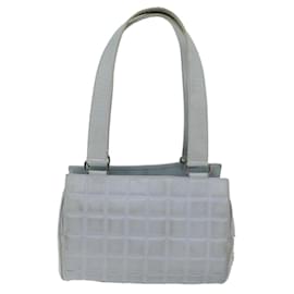 Chanel-CHANEL COCO Mark Choco Bar Shoulder Bag Lamb Skin Blue CC Auth bs13362-Blue