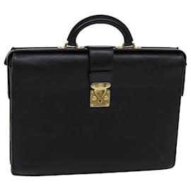 Louis Vuitton-LOUIS VUITTON Epi Serviette Fermoir Business Bag Noir M54352 LV Auth bs13342-Noir
