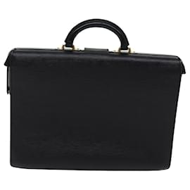 Louis Vuitton-LOUIS VUITTON Epi Serviette Fermoir Business Bag Black M54352 LV Auth bs13342-Black