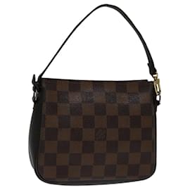 Louis Vuitton-Bolsa de maquiagem LOUIS VUITTON Damier Ebene Trousse N51982 LV Auth ep3875-Outro