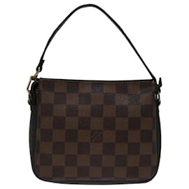 Louis Vuitton-Bolsa de maquiagem LOUIS VUITTON Damier Ebene Trousse N51982 LV Auth ep3875-Outro