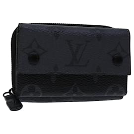 Louis Vuitton-Portefeuille compact LOUIS VUITTON Monogram Eclipse Discovery M67630 Auth LV 70054S-Monogramme